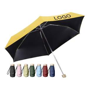 Parapluies de poche promotionnels personnalisés pour l'extérieur, mini parapluies de voyage de marque avec protection UV, parapluies pliables transparents à 5 sections pour la pluie - Product Image 1