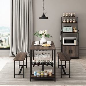 <span class=keywords><strong>Mesa</strong></span> <span class=keywords><strong>de</strong></span> <span class=keywords><strong>Cocina</strong></span> y Banco para 4 Personas, Juego <span class=keywords><strong>de</strong></span> <span class=keywords><strong>Mesa</strong></span> <span class=keywords><strong>de</strong></span> Comedor <span class=keywords><strong>de</strong></span> Madera Rústica, <span class=keywords><strong>Mesa</strong></span> <span class=keywords><strong>de</strong></span> Desayuno <span class=keywords><strong>con</strong></span> Ganchos, Botellero y Portavasos - Product Image 5