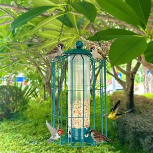 Mangeoire à oiseaux en métal Art Déco résistante aux intempéries et aux écureuils, à fixer au mur, pour oiseaux sauvages, jardin extérieur - Product Image 4