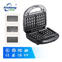 Andong plaques détachables gaufrier grill et sandwich grill maker 4 en 1 pour usage domestique