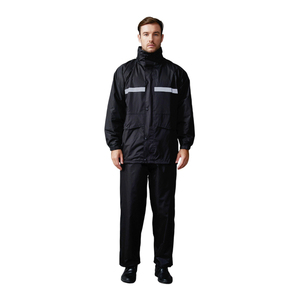 Impermeable Reflectante para <span class=keywords><strong>Hombre</strong></span>, Traje de Lluvia de PVC, Impermeable para Motocicleta con Banda Reflectante para Conducir y Trabajar - Product Image 1