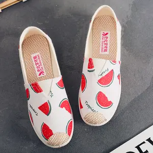 Terbaru 2022 Baru Tiba Musim Gugur Ringan Pola Grafiti Dapat Dilipat Flat Slip On Sepatu Rumah Wanita Kasual Sepatu Lembut Wanita