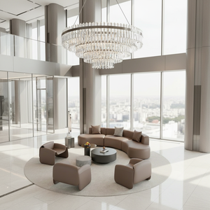 Minimalist Contemporary Hotel Reception Furniture Set Chair Coffee <b>Table</b> Combination Curved Eco-Friendly Wood for Home <b>Office</b> - Product Image 2
