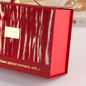 Elegant Gold-Plated Magnetic Closure Rigid Paper Square Gift <b>Box</b> Velvet Lining Eco-Friendly High-End Wedding Favor for Occasion - Product Image 4