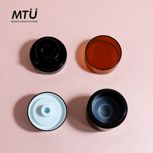 Offre Spéciale – Pots Cosmétiques <span class=keywords><strong>Airless</strong></span> en Acrylique Ambré avec Couvercles Sérigraphiés et Revêtement UV pour Crème Visage, Soin de la Peau, Sérum, Lotion - Product Image 4