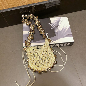 <span class=keywords><strong>Sac</strong></span> de plage pour femmes maille corde tricoté seau cloche tissé sacs à bandoulière réticulé creux voyage fourre-tout dames mode Net <span class=keywords><strong>sac</strong></span> à main - Product Image 1