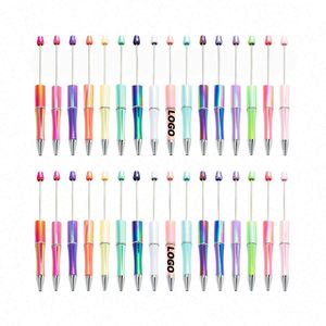 New Durable UV Gradient Bead Pens-<b>Creative</b> DIY Silk Screen Printed Plastic Ballpoint Pens for Students & Craft Lovers - Product Image 1