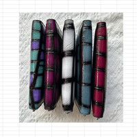 Portefeuille long vertical pour femme en cuir véritable italien émaillé effet croco avec fermeture éclair et porte-cartes