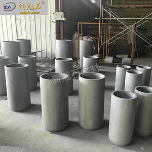 Maceta Cilíndrica de Cemento GRC con Diseño de Piedra Mágica, Blanca, para Jardín, Varios Tamaños Disponibles - Product Image 3