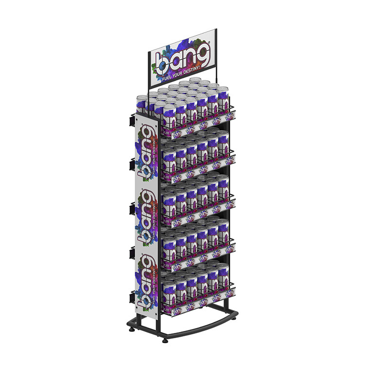 Apache Custom Powder Coated Metal Wire Display Rack for Beverages Bottles or Beer Cans for Supermarkets or Liquor Stores — view 4
