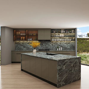 Juego de Muebles de Cocina Modernos de Roble Pre-Ensamblados Zofa con Acabado de Grano de Madera y Superficies Fáciles de Limpiar para Familias de Villas - Product Image 1