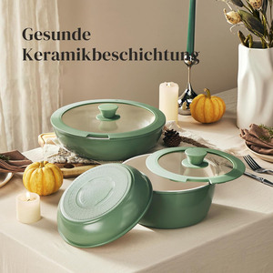 Modern Classic Marble Spiral Kitchen Cookware Set Wood Grain Aluminum & Die-<b>Cast</b> Forged Ceramic Pots <b>Pans</b> for Home Cooking - Product Image 6