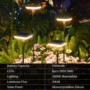 Luces Solares LED GCOTS para Jardín, Impermeables, Iluminación para Caminos y Paisajes Exteriores con Control Remoto para Decoración de Césped y Patio - Product Image 5