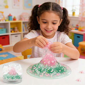 Fournitures personnalisées pour slime : Jouet souple, pâte à modeler, slime Bloom Sakura pour enfants, artisanat de slime avec conteneur de rangement en forme de <span class=keywords><strong>montagne</strong></span> - Product Image 3