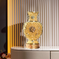 Vase en cuivre chinois de luxe, ornement en filigrane doré, sculpture décorative, décoration pour la maison et le bureau, cadeau d'entreprise haut de gamme
