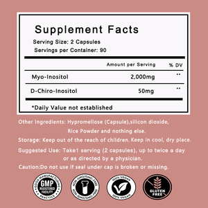 Cápsulas de Mioinositol y D-Chiroinositol de Marca Privada OEM, 2000 mg, Relación 40:1 – Suplemento para el Bienestar y la Fertilidad Femenina - Product Image 2