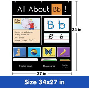 Tablero de Letras con Bolsillos para Actividades de Aprendizaje, para Niños Preescolares de 4 a 6 Años, Herramienta Educativa de Cartón - Product Image 2