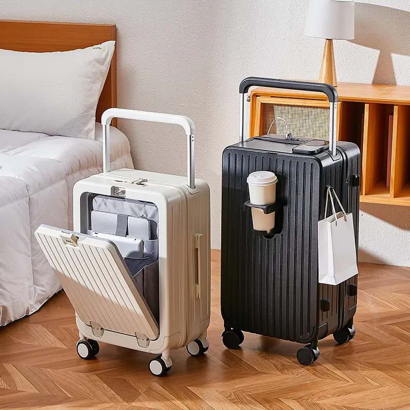 Khung Nhôm Giữ Hành Lý Giữ Cốc Cổng USB Tsa Khóa Hãng Hàng Không Đã Được Phê Duyệt Carry-On Hardside Vali Spinner Bánh Xe