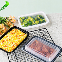 4oz 160ml Zwarte Transparante PP BPA-Vrije Magnetronbestendige Lekvrije Vershoudende Wegwerp Lunchbox Deksel Fruit