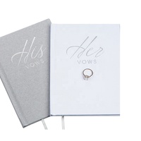 Nicro-livre de mariage personnalisé, 2 pièces, charmant livre en lin avec couverture rigide, Mini Journal de mariage, blanc
