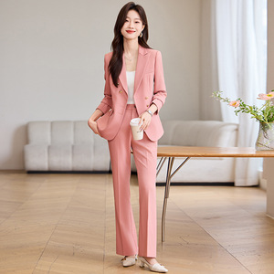 Women's Professional Suit Set Full Sleeve Polyester Anti-Wrinkle Office Lady Spring Formal Workwear - Product Image 2