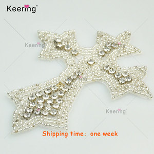 WRA-982 Online alışveriş tedarikçisi parlatıcı sıcak düzeltme taklidi çapraz aplike DIY düzeltme Bling Bling boncuklu yamalar - Product Image 4