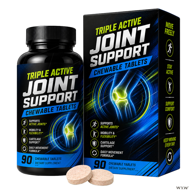 Wholesale Private Label Joint Chewable Tablet Triple Active Formula for Mobility Flexibility & Daily Health