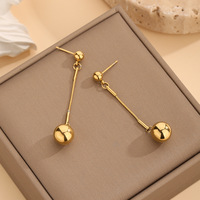 Ensemble collier et bracelet en maille plaqué or 18 carats en acier inoxydable pour femme, avec pendentif boule tendance, bijoux de mode épais pour mariage