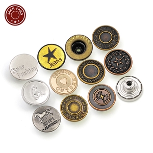Boutons et rivets vintage en laiton KUNSHUO pour jeans, boutons en métal personnalisés avec logo pour vestes en jean - Product Image 1
