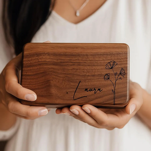 Scatola <span class=keywords><strong>Portagioie</strong></span> in <span class=keywords><strong>Legno</strong></span> per Donne, Custodia da Viaggio e Regalo per Damigelle, Elegante Scatola Portaoggetti in <span class=keywords><strong>Legno</strong></span> <span class=keywords><strong>di</strong></span> Noce, Regalo per Lei, Magazzino USA - Product Image 2