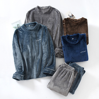Ventes en gros de pyjamas décontractés pour hommes, best-sellers, vêtements de détente d'hiver, flanelle chaude, manches longues, pyjamas pour hommes