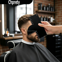 Règle de coiffure portable pour barbier, modèle de façonnage de la ligne des cheveux, pour salon de coiffure et soin de la barbe, peigne optimiseur de ligne des cheveux noir réutilisable pour la maison