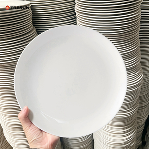 Plato de Servir de Porcelana Blanca de Alta Calidad de 10.5 Pulgadas, Estilo Clásico, Apto para Lavavajillas, Apto para Microondas, Ecológico, Platos Personalizados - Product Image 1