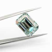 Pierres de Moissanite Taillées en Émeraude, Bleu Vert Aqua, 0,5-10 carats, VVS1, Certifiées GRA, Créées en Laboratoire, Fournitures en Gros pour la Fabrication de Bijoux
