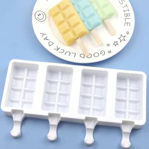 Silicone DIY <b>maker</b> with 4 small grid cube shapes, sustainable and silicone mold for pouring ice <b>cream</b> - Product Image 2