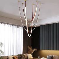 Lustre de salon design minimaliste italien, luminaire créatif pour escalier duplex, villa, loft, salle à manger