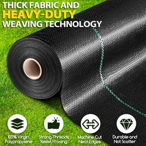 Toile de paillage tissée noire brillante Chaq, 5 % UV, durée de vie 10 ans, pour grands projets d'aménagement paysager, barrière anti-mauvaises herbes - Product Image 2