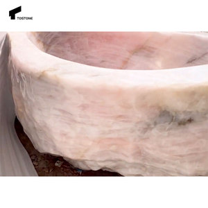 <span class=keywords><strong>Bañera</strong></span> de Piedra Natural Sólida de Cuarcita Rosa Pulida de Mármol Tostone para Decoración Interior de Baños de Hoteles de Lujo y Hogares - Product Image 3