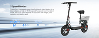 Trottinette électrique pliable de 12 pouces avec siège avant et arrière et panier de transport pour les trajets quotidiens et le shopping