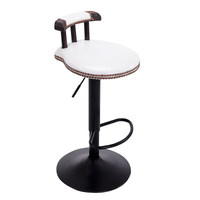 Chaise de bar pivotante en bois massif, tabouret haut moderne et simple, chaise de bar créative avec dossier pour la maison ou le comptoir.