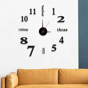 <span class=keywords><strong>Horloge</strong></span> <span class=keywords><strong>murale</strong></span> 3D moderne de grande taille, silencieuse, en acrylique, style nordique, décorative, bon marché, chiffres numériques, DIY - Product Image 1