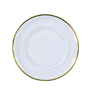 Di alta qualità 13 pollici <span class=keywords><strong>oro</strong></span> cerchio in vetro piastra di lusso personalizzabile <span class=keywords><strong>piatti</strong></span> da pranzo di lusso per matrimoni Horeca <span class=keywords><strong>piatti</strong></span> di <span class=keywords><strong>servizio</strong></span> - Product Image 1