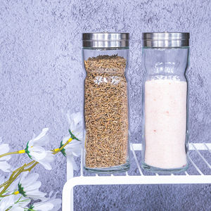 Botella de especias de vidrio de 6oz, tarro de condimento en polvo de cebolla y Chile con tapa de agujero pequeño de Metal de acero inoxidable - Product Image 6