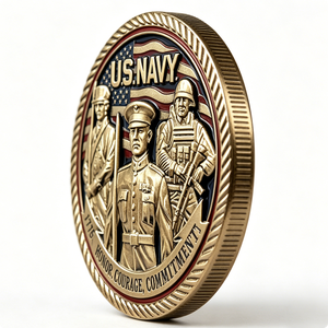 Moneda Conmemorativa Personalizada de la Marina de los Estados Unidos y el USMC, de Doble Cara, en Aleación de Zinc 3D, Color Oro Antiguo, Coleccionable, para el Año Nuevo Chino o Graduación - Product Image 6