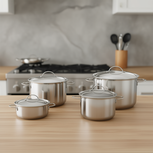 Spring Cristal 4 Piece <b>Cookware</b> <b>Set</b> Stainless Steel Pots With Lids For Stovetop Use - Product Image 3