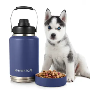 Outdoor Dog Bowl & Feeder and Outdoor People Drinking & Eating 64OZ Stainless Steel Water Bottle.