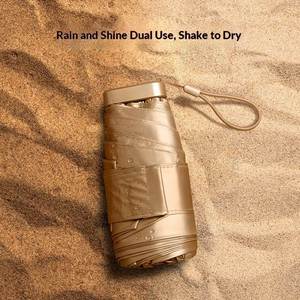 Parapluie de poche compact ultra-léger doré anti-UV personnalisé, manuel, avec poignée en caoutchouc, idéal comme cadeau d'affaires 6 - Product Image 3