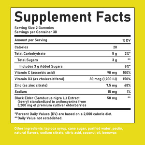 Gomitas de Saúco con Vitamina C, D3 y Zinc, Suplemento Antioxidante para el Apoyo Inmunológico para Toda la Familia, Aumenta la Energía Diaria y el Bienestar - Product Image 6