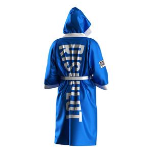 Bata de boxeo para hombre con capucha, ajuste atlético, satén brillante premium, para entrada en el ring, con logo personalizado - Product Image 6