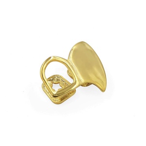 S925 plata esterlina Hip Hop doble colmillo dientes Grillz para dientes chapado en oro dos dientes izquierdo hueco <span class=keywords><strong>vampiro</strong></span> dientes parrillas joyería - Product Image 2
